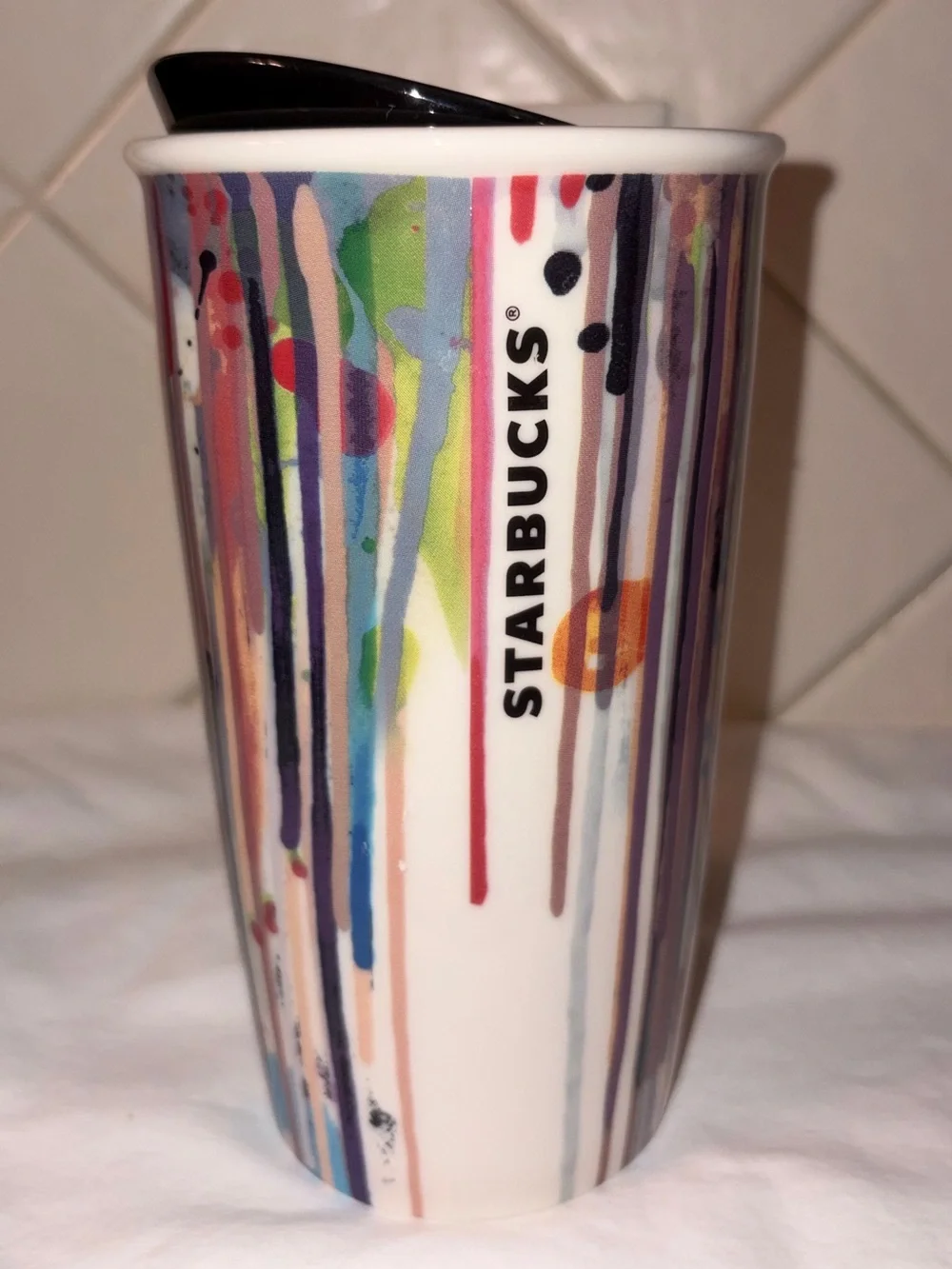 NWOT RARE 2015 STARBUCKS TUMBLER PAINT DRIP MUG
